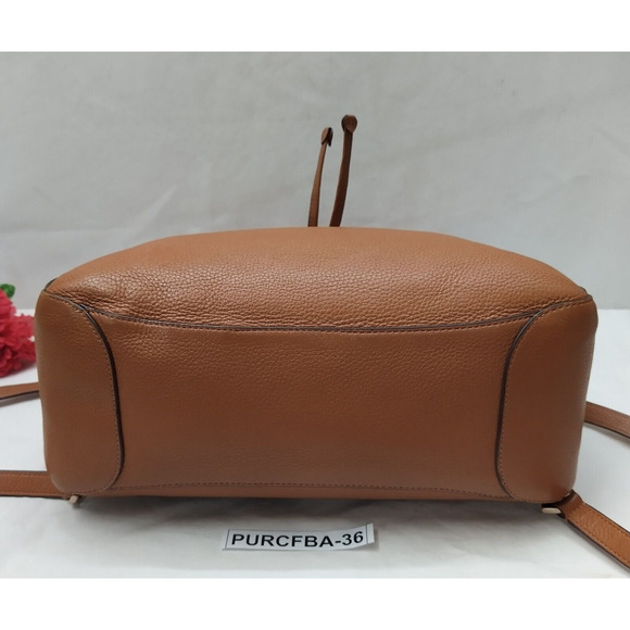 Kate Spade Leila Brown Pebbled Leather Drawstring Top Handle Backpack main image 8